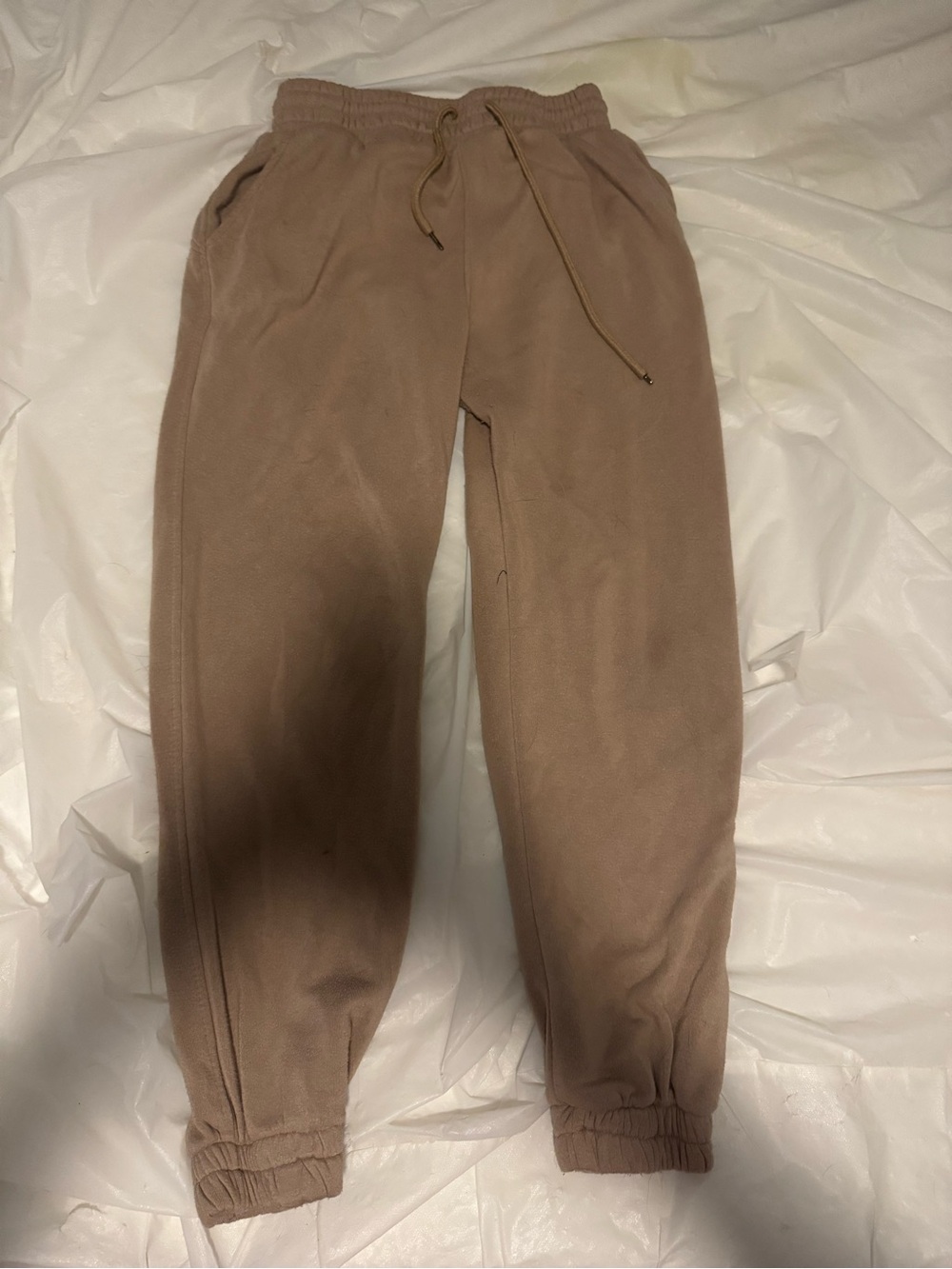 Neutral Taupe Drawstring Jogger Sweatpants